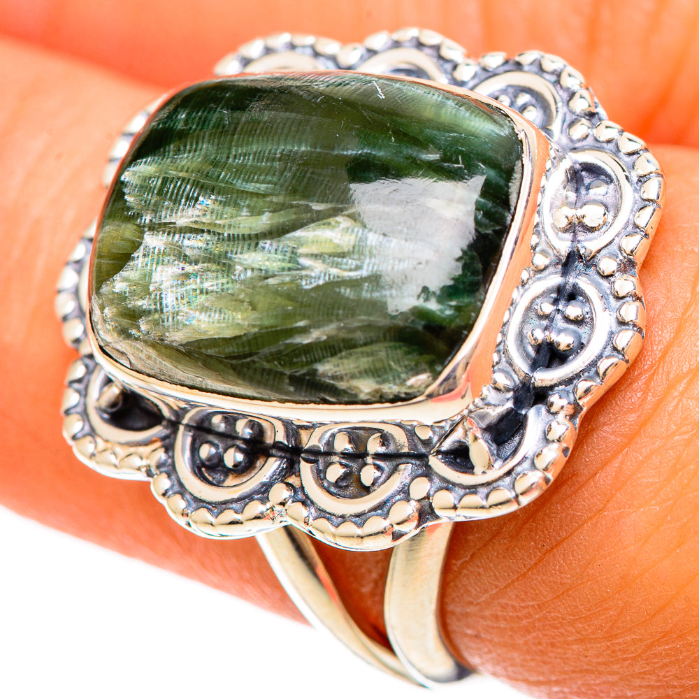 Seraphinite Rings handcrafted by Ana Silver Co - RING108417