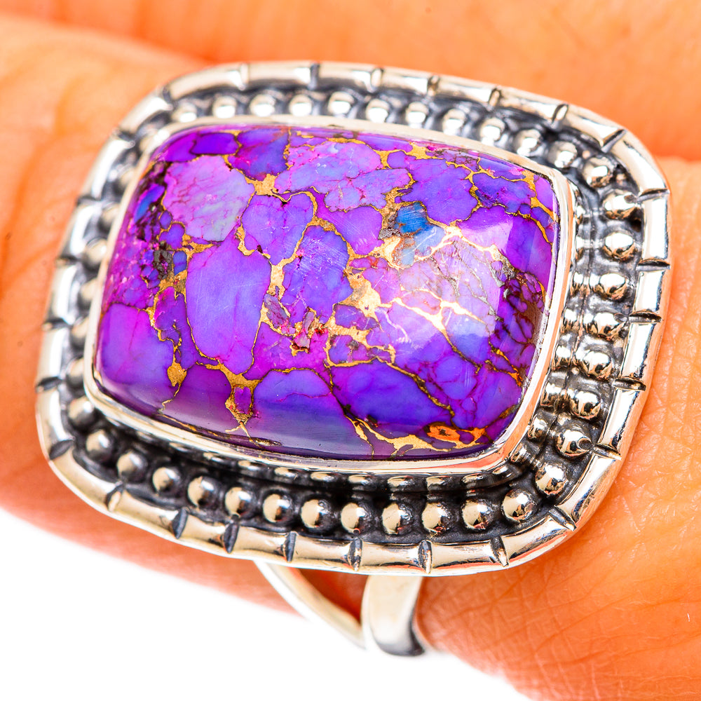 Purple Copper Composite Turquoise Rings handcrafted by Ana Silver Co - RING108432