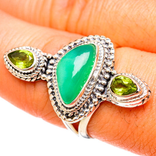 Chrysoprase Rings handcrafted by Ana Silver Co - RING108459