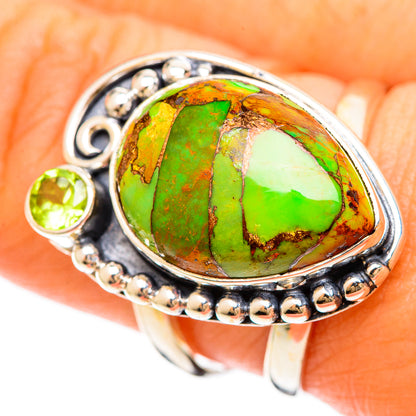 Green Copper Composite Turquoise Rings handcrafted by Ana Silver Co - RING108460