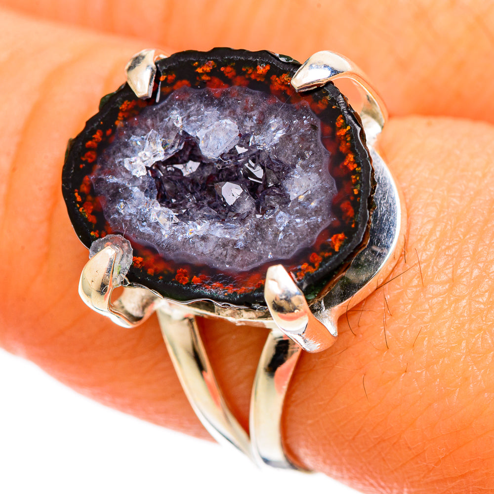 Coconut Geode Druzy Rings handcrafted by Ana Silver Co - RING108498