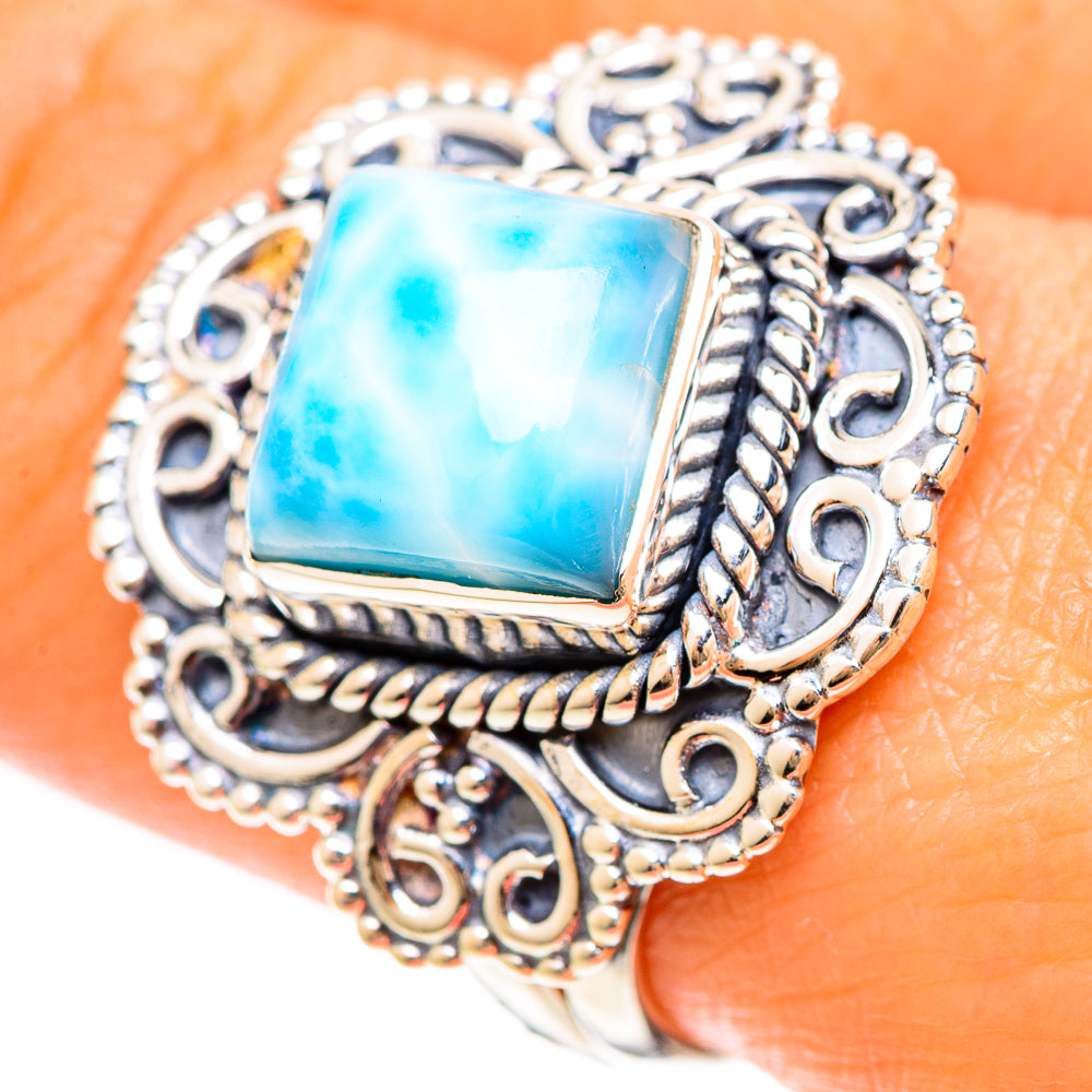 Larimar Rings handcrafted by Ana Silver Co - RING108518