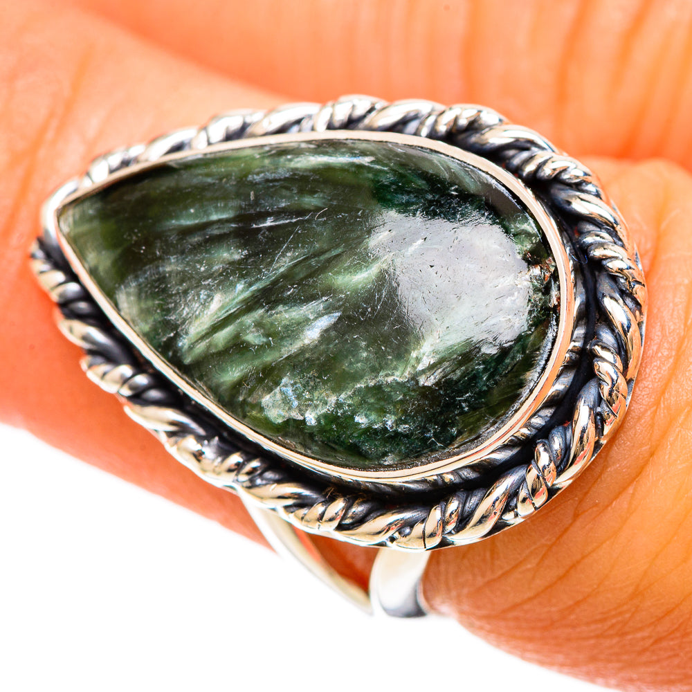 Seraphinite Rings handcrafted by Ana Silver Co - RING108527