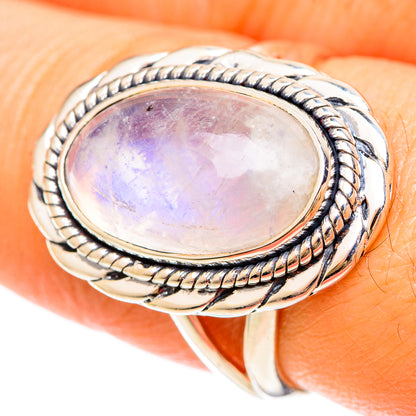 Rainbow Moonstone Rings handcrafted by Ana Silver Co - RING108540