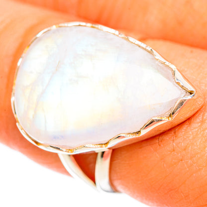 Rainbow Moonstone Rings handcrafted by Ana Silver Co - RING108545