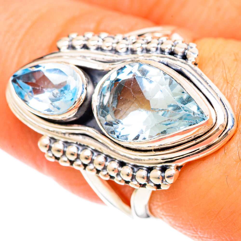 Blue Topaz Rings handcrafted by Ana Silver Co - RING108557