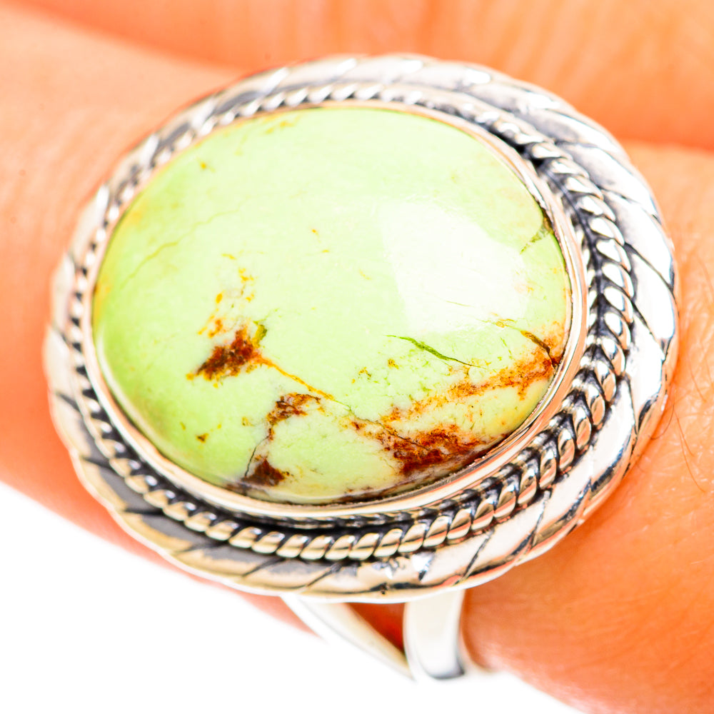 Lemon Chrysoprase Rings handcrafted by Ana Silver Co - RING108559