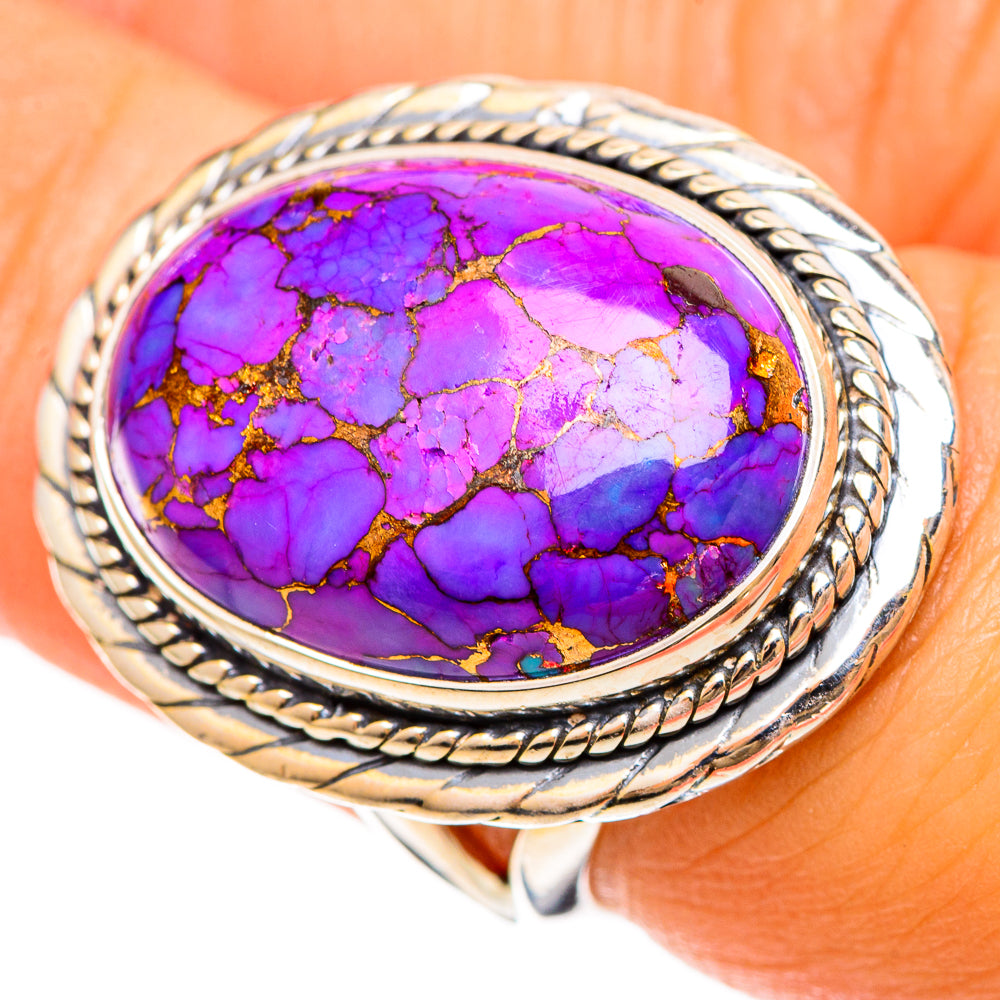 Purple Copper Composite Turquoise Rings handcrafted by Ana Silver Co - RING108571