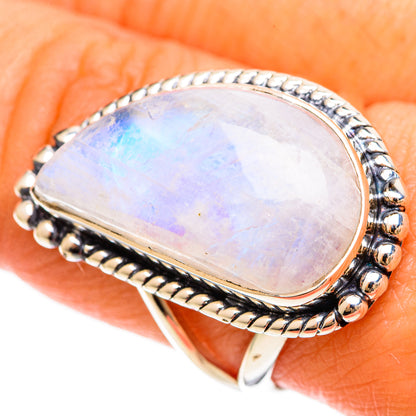 Rainbow Moonstone Rings handcrafted by Ana Silver Co - RING108579
