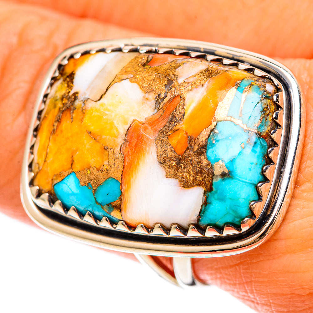 Spiny Oyster Turquoise Rings handcrafted by Ana Silver Co - RING108581