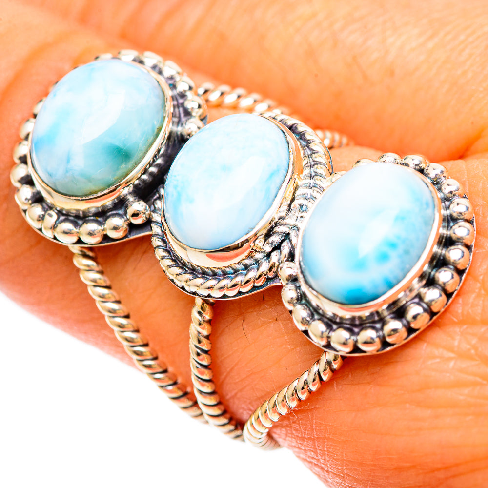 Larimar Rings handcrafted by Ana Silver Co - RING108616