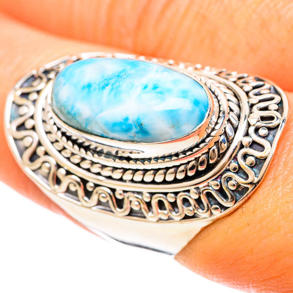 Larimar Rings handcrafted by Ana Silver Co - RING108617