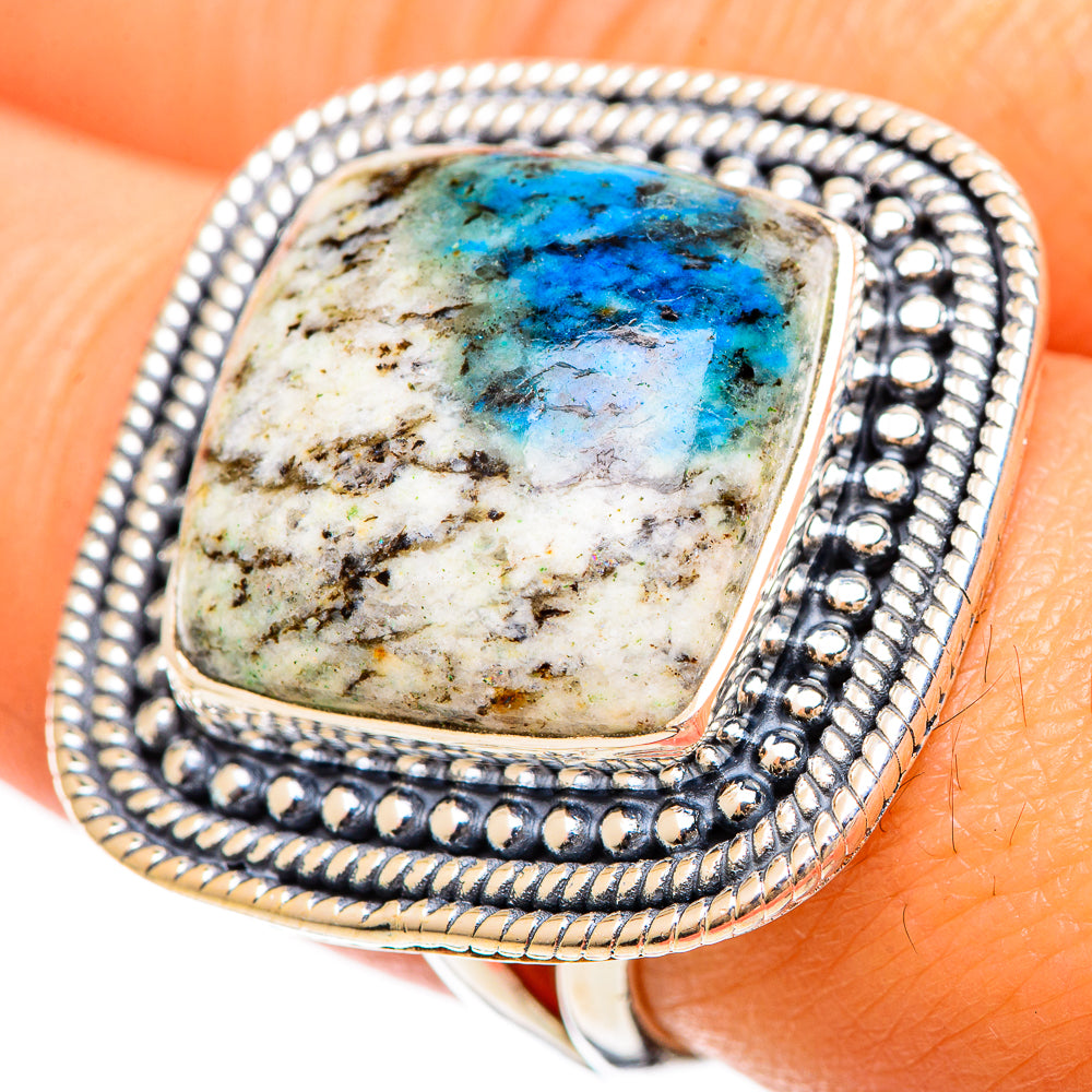 K2 Blue Azurite Rings handcrafted by Ana Silver Co - RING108619