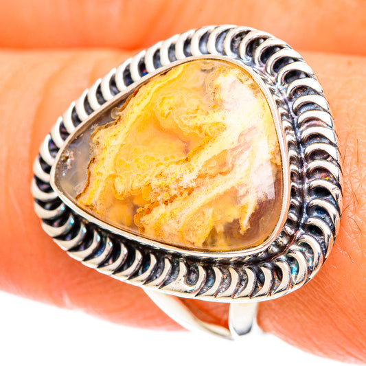 Plume Agate Rings handcrafted by Ana Silver Co - RING108641