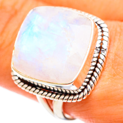 Rainbow Moonstone Rings handcrafted by Ana Silver Co - RING108655