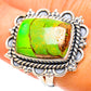 Green Copper Composite Turquoise Rings handcrafted by Ana Silver Co - RING108671