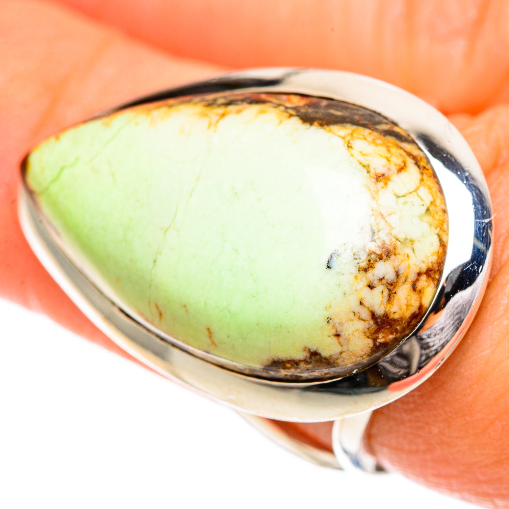 Lemon Chrysoprase Rings handcrafted by Ana Silver Co - RING108672