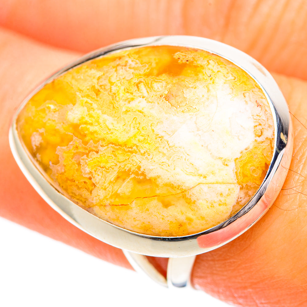Plume Agate Rings handcrafted by Ana Silver Co - RING108677