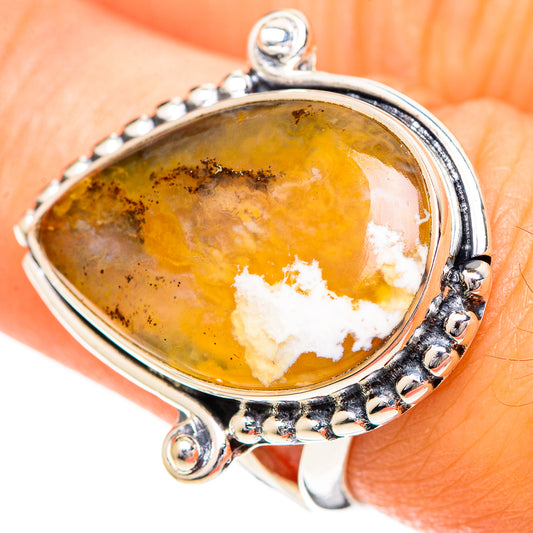 Plume Agate Rings handcrafted by Ana Silver Co - RING108678