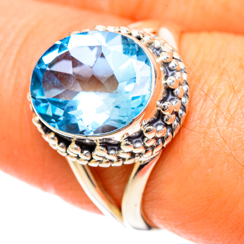 Blue Topaz Rings handcrafted by Ana Silver Co - RING108706