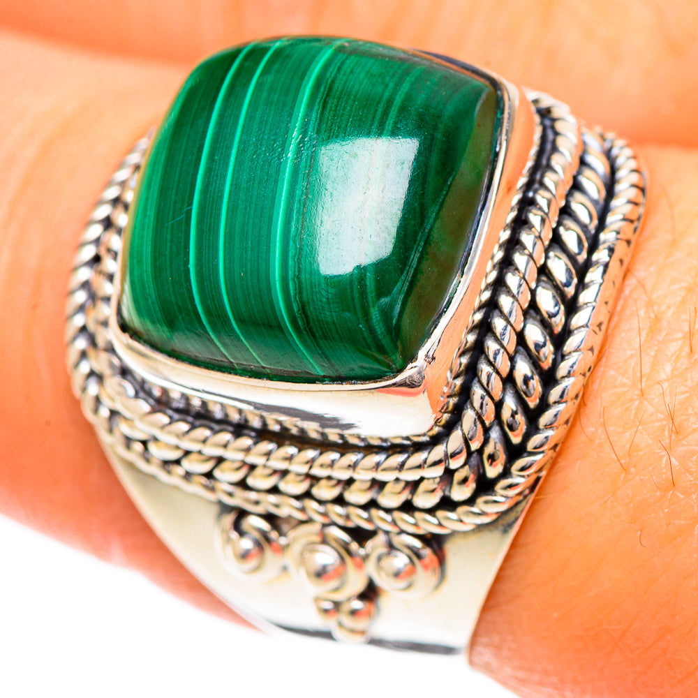 Malachite Rings handcrafted by Ana Silver Co - RING108710