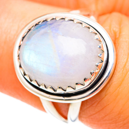 Rainbow Moonstone Rings handcrafted by Ana Silver Co - RING108722