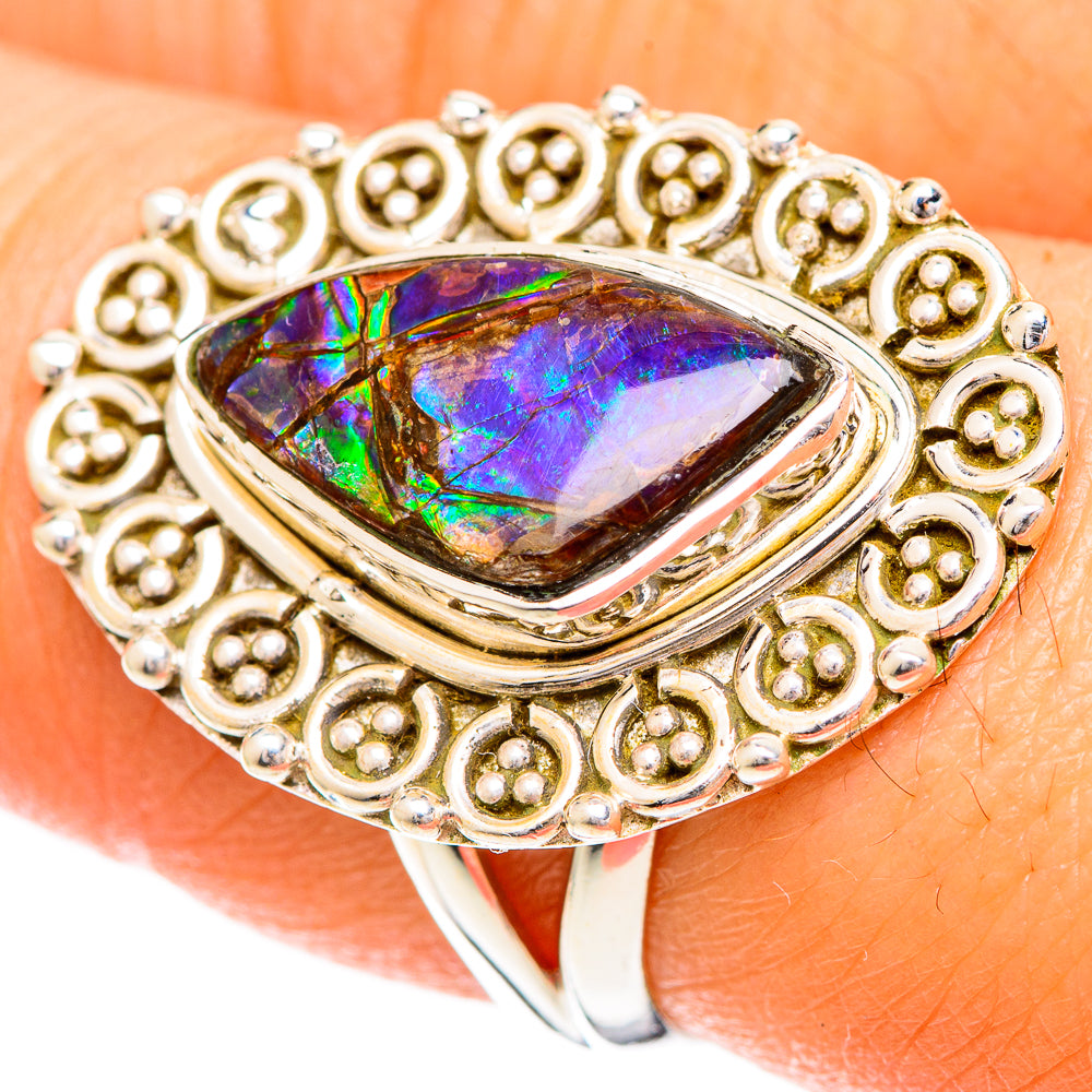 Ammolite Rings handcrafted by Ana Silver Co - RING108727