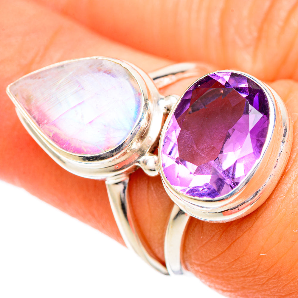 Pink Moonstone Rings handcrafted by Ana Silver Co - RING108728