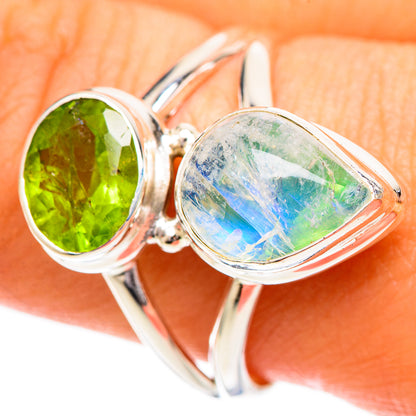 Green Moonstone Rings handcrafted by Ana Silver Co - RING108738