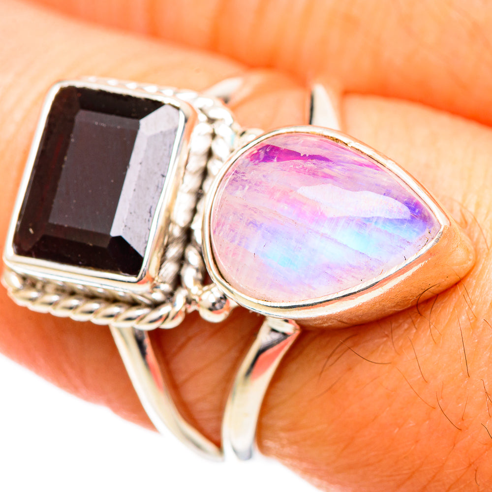 Pink Moonstone Rings handcrafted by Ana Silver Co - RING108758