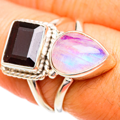 Pink Moonstone Rings handcrafted by Ana Silver Co - RING108758