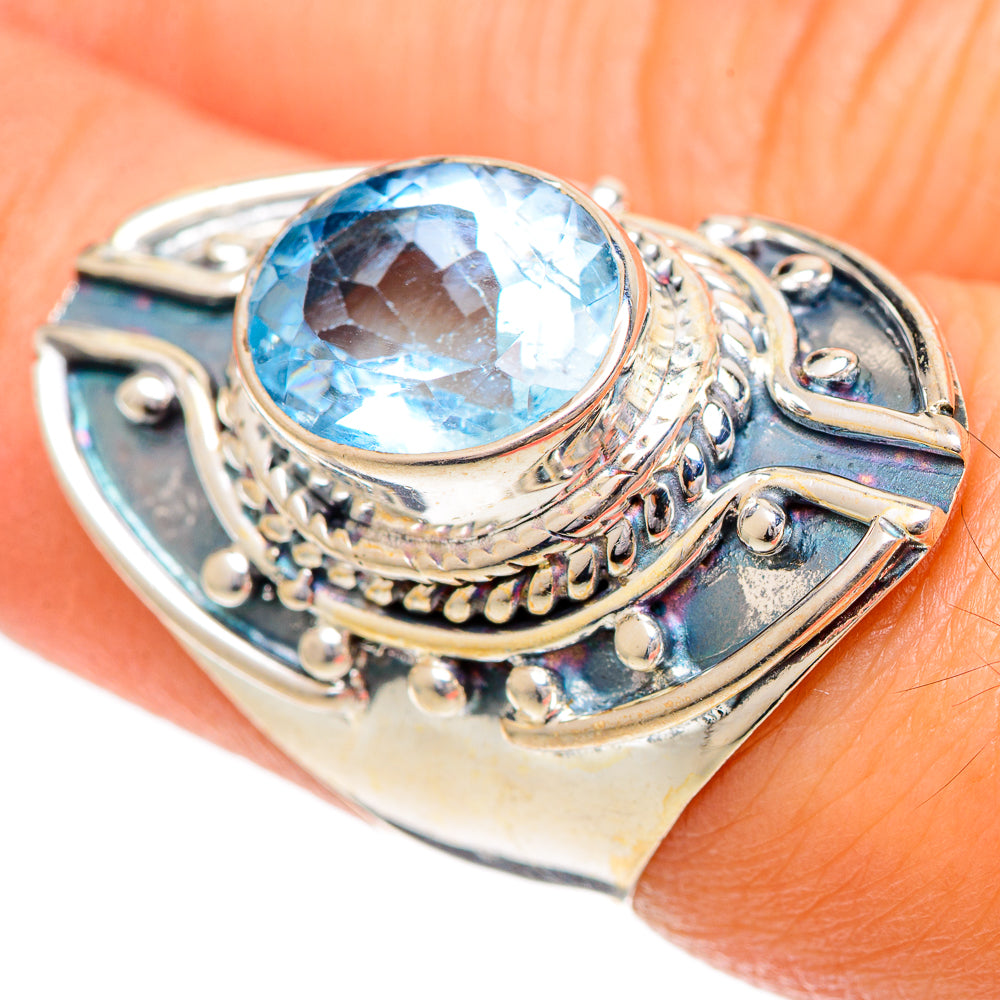 Blue Topaz Rings handcrafted by Ana Silver Co - RING108763
