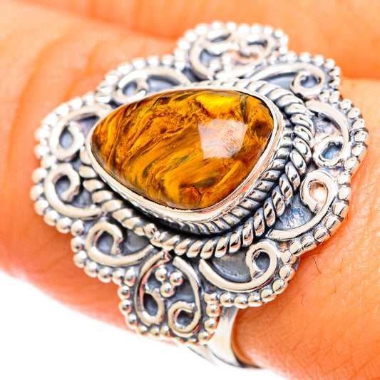 Golden Pietersite Rings handcrafted by Ana Silver Co - RING108773