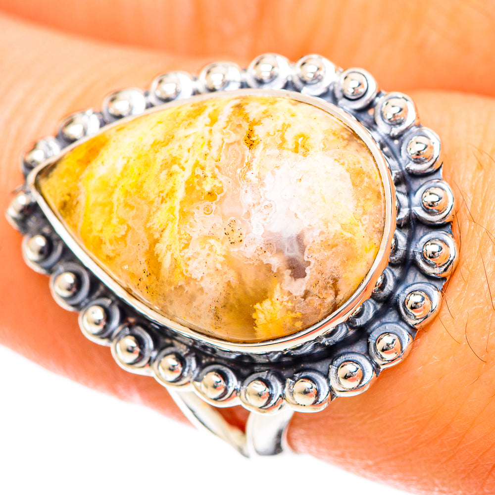 Plume Agate Rings handcrafted by Ana Silver Co - RING108775