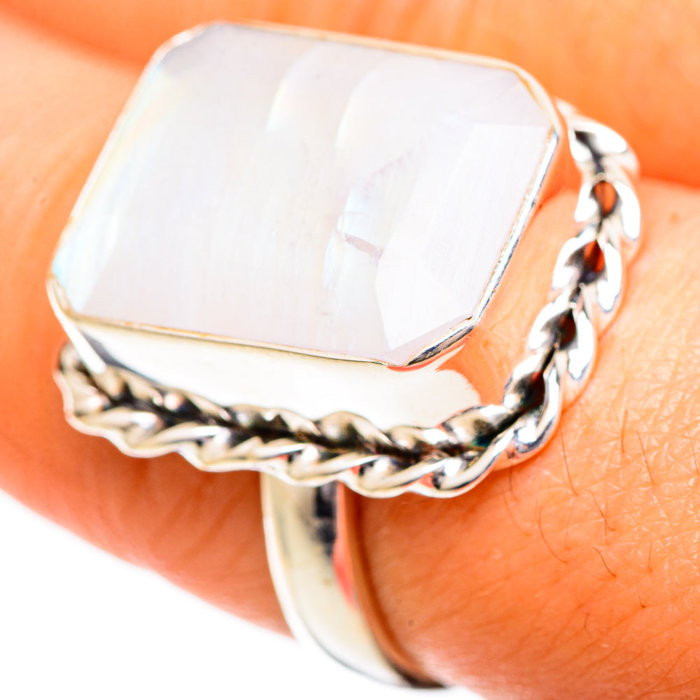 Rainbow Moonstone Rings handcrafted by Ana Silver Co - RING108785