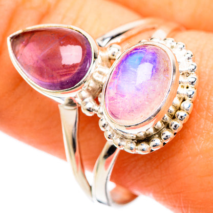 Pink Moonstone Rings handcrafted by Ana Silver Co - RING108786