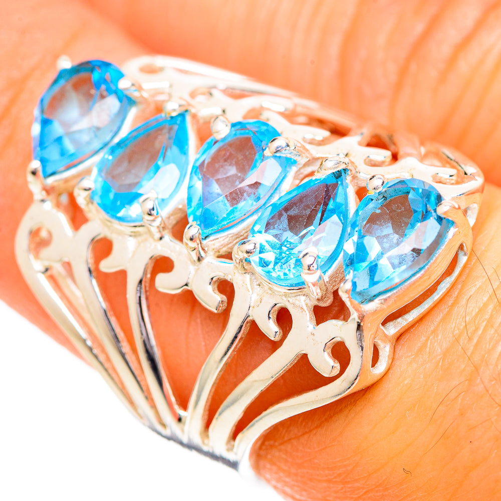 Blue Topaz Rings handcrafted by Ana Silver Co - RING108821