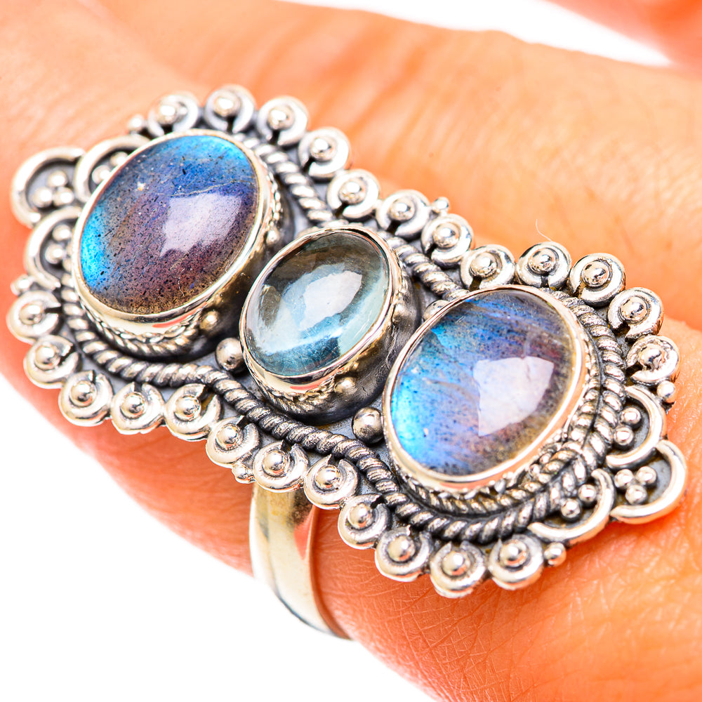 Labradorite Rings handcrafted by Ana Silver Co - RING108825