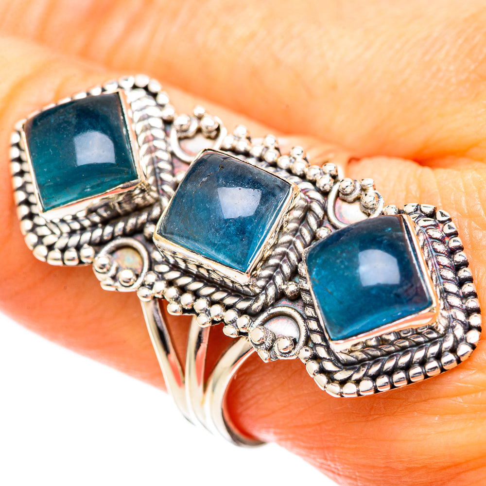 Blue Fluorite Rings handcrafted by Ana Silver Co - RING108829