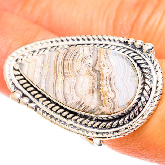 Laguna Lace Agate Rings handcrafted by Ana Silver Co - RING108857