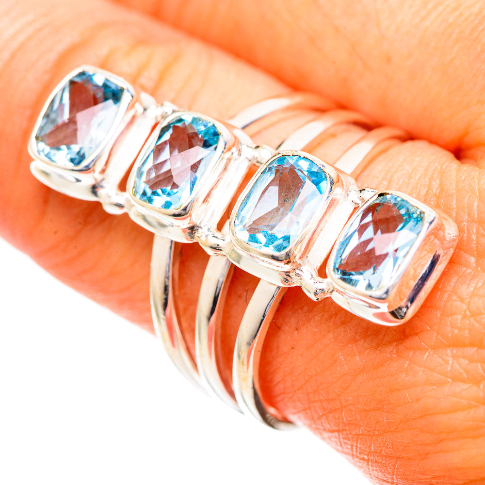 Blue Topaz Rings handcrafted by Ana Silver Co - RING108863