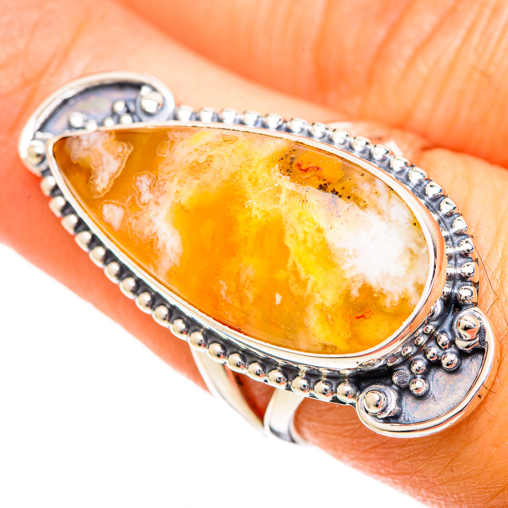 Plume Agate Rings handcrafted by Ana Silver Co - RING108881
