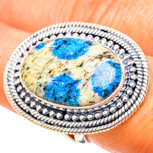 K2 Blue Azurite Rings handcrafted by Ana Silver Co - RING108894