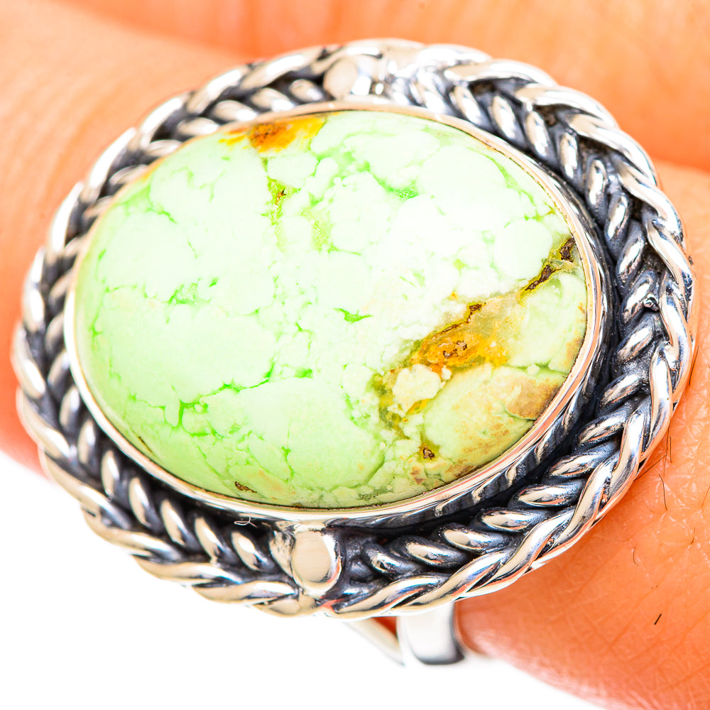 Lemon Chrysoprase Rings handcrafted by Ana Silver Co - RING108911