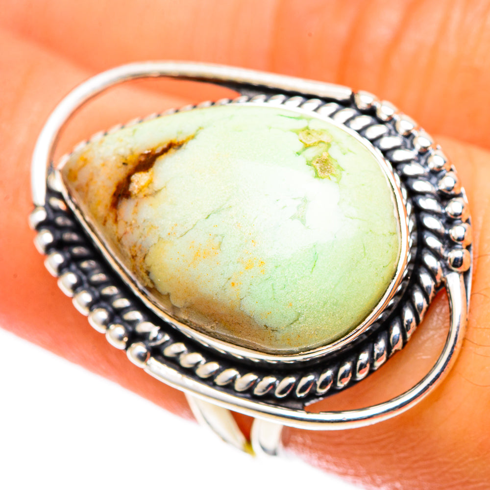 Lemon Chrysoprase Rings handcrafted by Ana Silver Co - RING108933