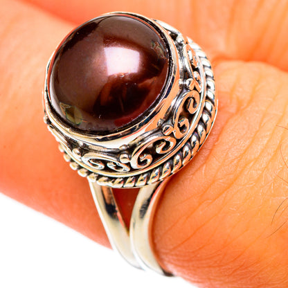 Titanium Pearl Rings handcrafted by Ana Silver Co - RING108966