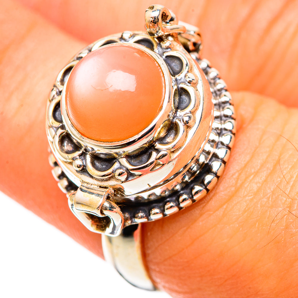 Peach Moonstone Rings handcrafted by Ana Silver Co - RING108970