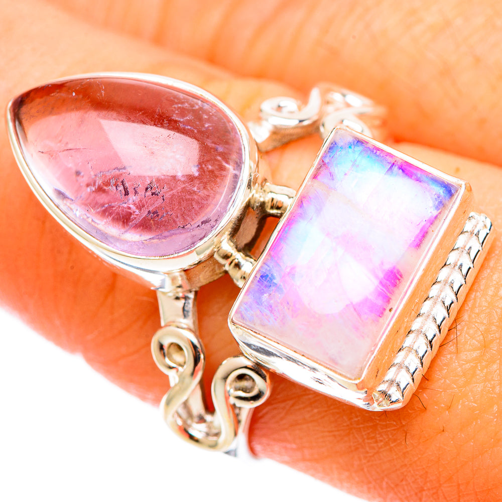 Pink Moonstone Rings handcrafted by Ana Silver Co - RING108982