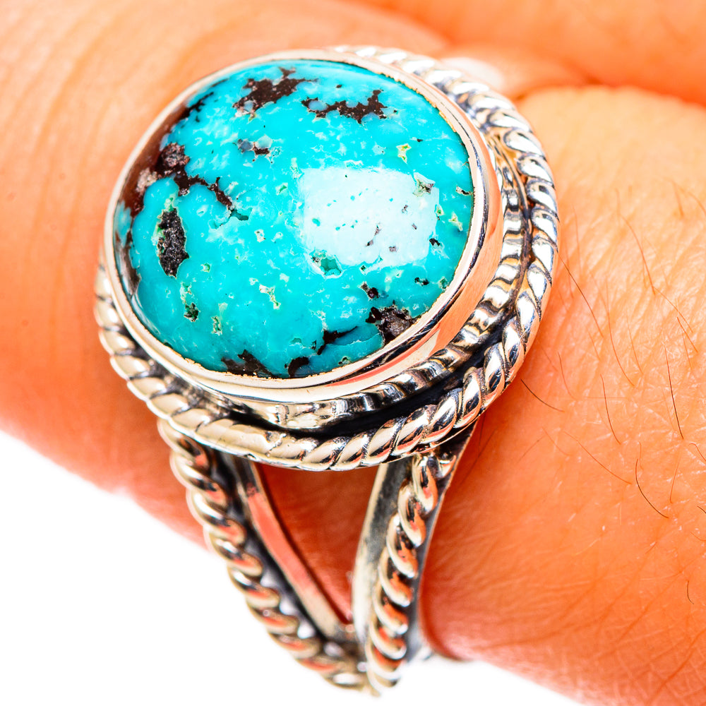 Tibetan Turquoise Rings handcrafted by Ana Silver Co - RING108989