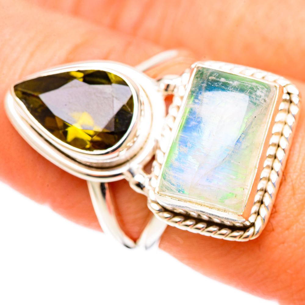 Green Moonstone Rings handcrafted by Ana Silver Co - RING108995